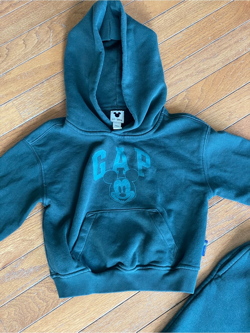 Disney x GAP Kids Emerald Green Hoodie Jogger Set 3T Toddler Sweatsuit - Picture 3 of 6